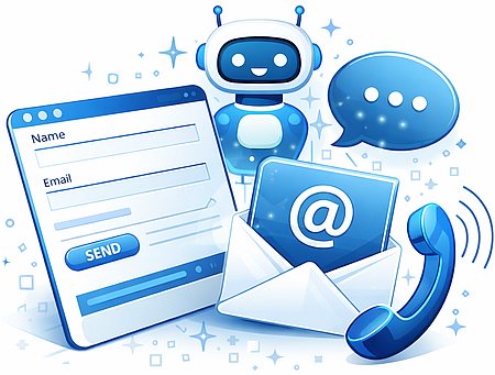 Contact options via phone, email and website