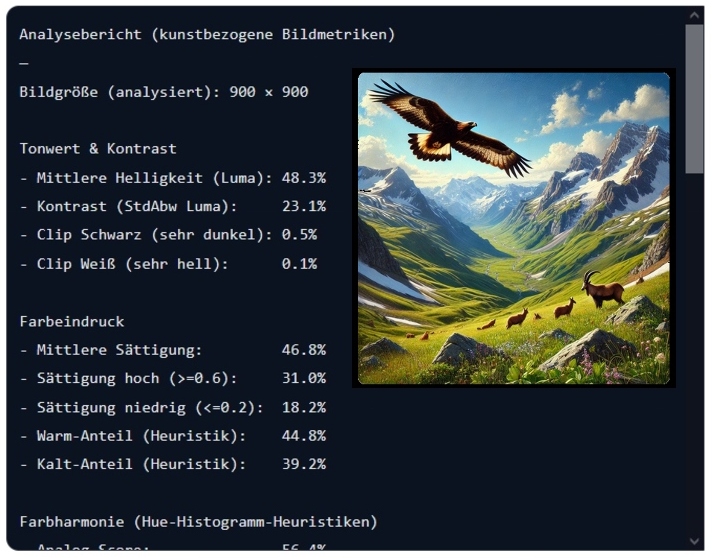 Automatic image analysis of an artwork