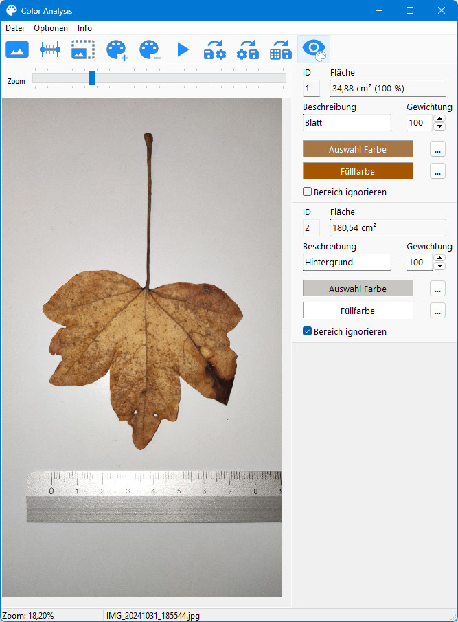Color Analysis: Yellow leaf