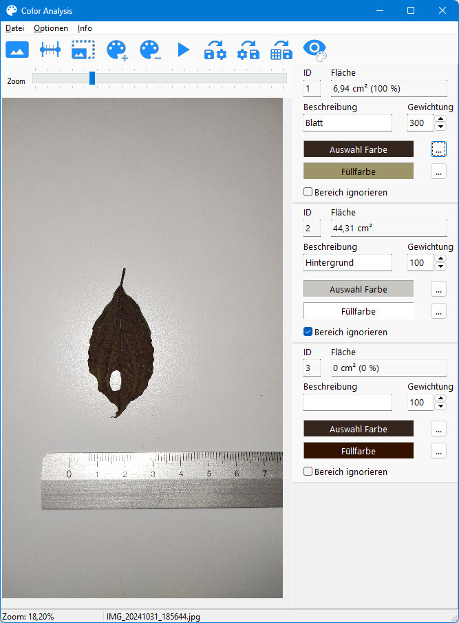 Color Analysis: Brown leaf