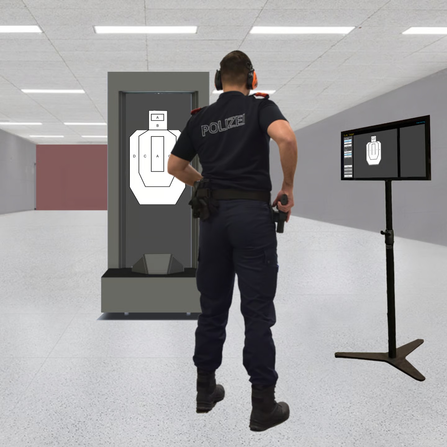 Electronic hit detection with digital target display