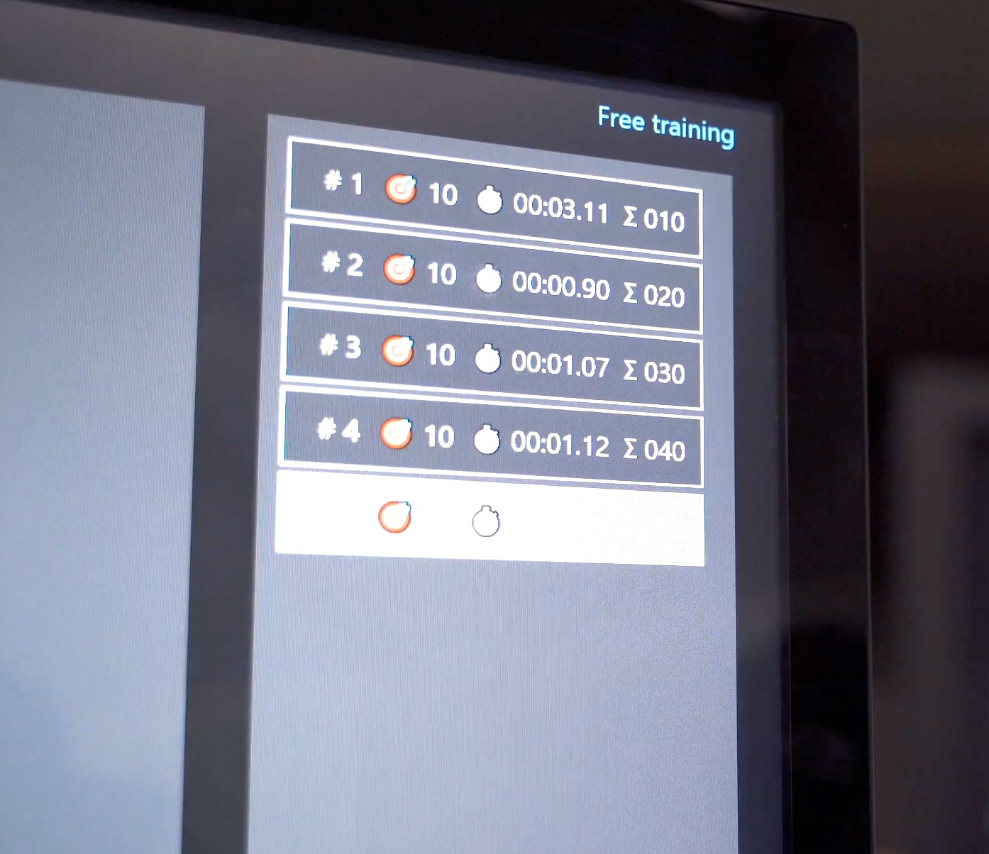 Monitor with hit display